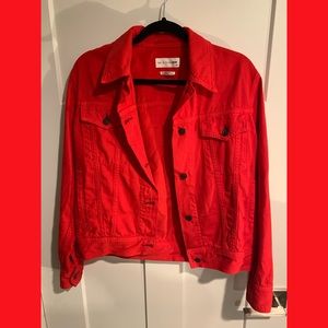 Rag & Bone bright red oversized denim jacket